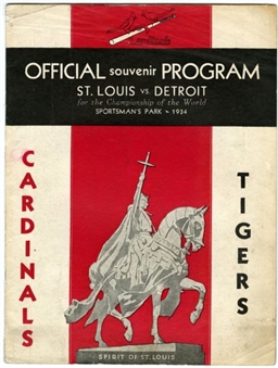 1934 St.Louis vs Detroit World Series Program
